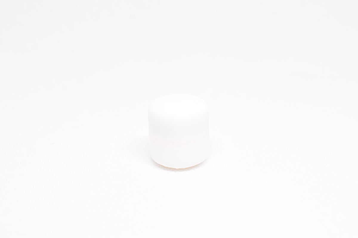 Back view of solid white 3D printed kawaii marshmallow desk accessory figure on white background by LayerPlay