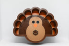 Front studio view showing 3D printed turkey face and feather tray design of GobbleBowl candy dish by LayerPlay Layertreat