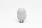 Rear view showing long flowing hair texture and silhouette of grey 3D printed monomoodz corra collectible figure by LayerPlay