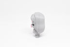 Side profile view showing long wavy hair back and held heart pose of 3D printed monomoodz corra desk figure by LayerPlay