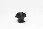Rear view showing floppy dog ears and tail profile of black 3D printed monomoodz glow in the dark glyphie figure by LayerPlay