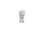 3D printed grey monomoodz luma desk figure with pink heart eye, winking eyelash, bob haircut, and dress front view by LayerPlay