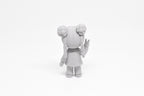 Rear view showing textured double bun hairstyle and long braids of grey 3D printed monomoodz lunella collectible figure by LayerPlay