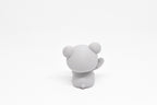 Rear view showing rounded bear ears and little tail of grey 3D printed monomoodz twinkle collectible figure by LayerPlay