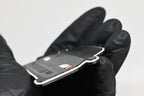 Side angle view showing 3D layered detail of space gray and black Honda Civic EG keychain by LayerPlay Pocket Motors