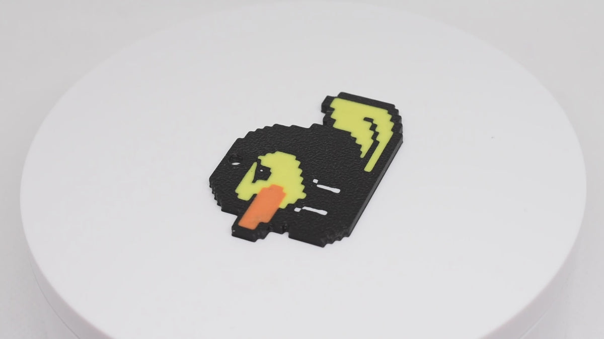 Pixel Duck Keychain - 8-Bit Hoodie Rubber Duck Key Ring | Pixelated Retro Series